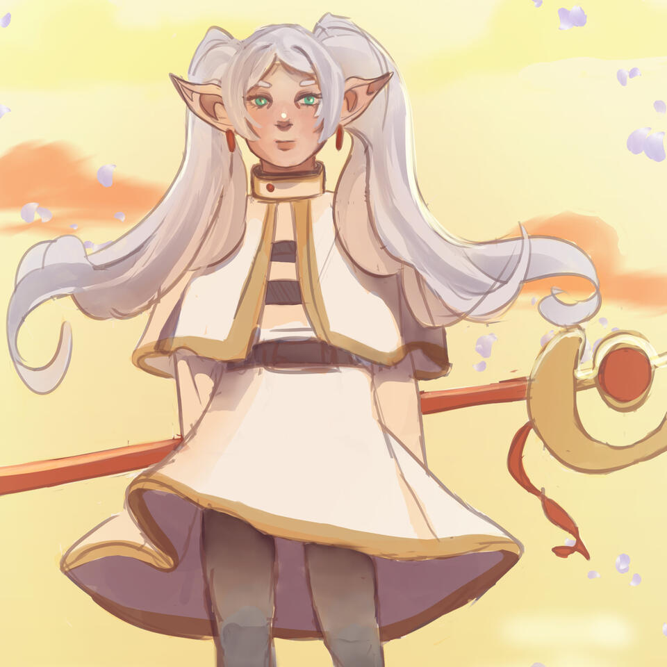 &quot;frieren&quot;; A fanart commission for the anime, &quot;Frieren: Beyond Journey&#39;s End&quot;