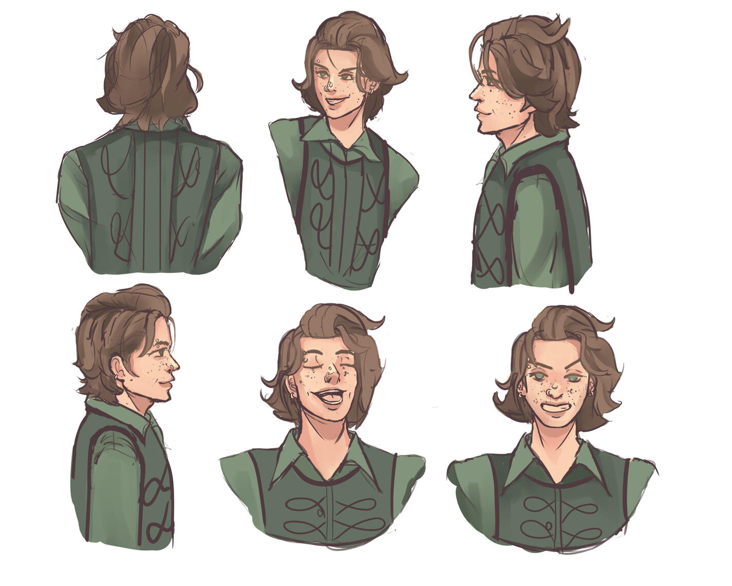 Cyrus's character expressions sheet